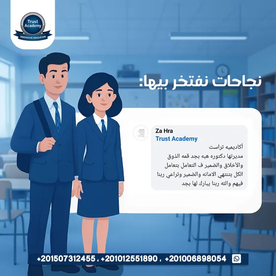 تعليق Za H.: أكاديميه تراست مديرتها دكتوره هبه بجد قمه الذوق والأخلاق والضمير ف التعامل بتعامل الكل بتنتهي الامانه والضمير وتراعي ربنا فيهم والله ربنا يبارك لها بجد